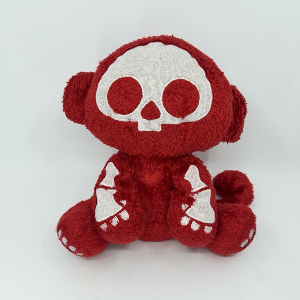 Skelanimals Marcy Monkey Plush Red Skeleton Skull Goth Toys‎ R Us 10"